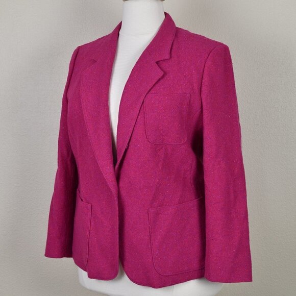 Vintage Pendleton Wool Blazer Micro Tweed Jacket 16-18 - Picture 2 of 8